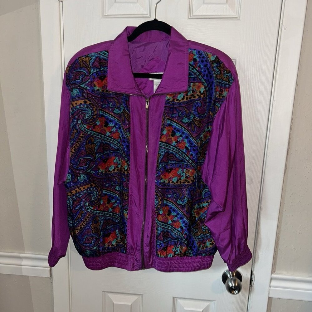 Bocoo Vintage Retro Purple Tracksuit Full Zip Windbreaker Jacket & Pants Medium - Picture 2 of 10